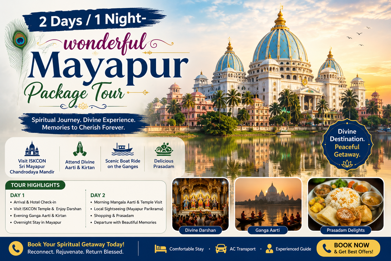 2 Days/1 Night- wonderful  Mayapur Package Tour 